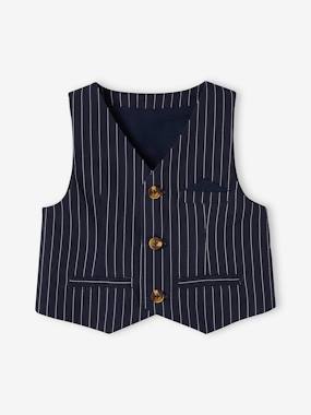 Baby-Jumpers, Cardigans & Sweaters-Cardigans-Special Occasion Waistcoat in Cotton & Linen, for Babies
