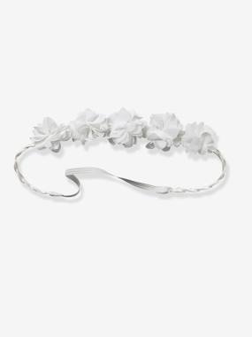 Girls-Accessories-Braided Headband with Tulle Flowers