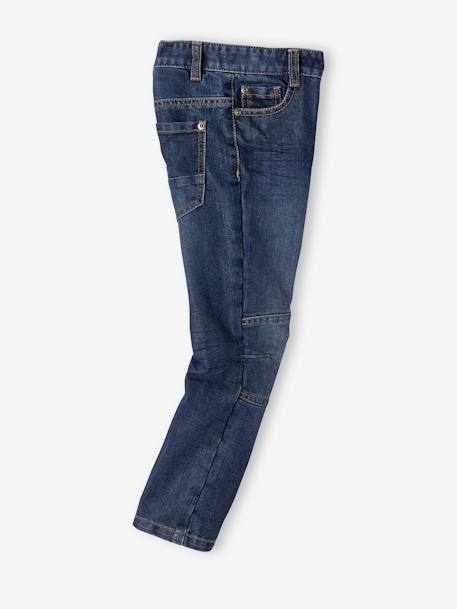 MEDIUM Hip MorphologiK Indestructible Straight Leg 'Waterless' Jeans BLUE DARK SOLID+BLUE DARK WASCHED - vertbaudet enfant 