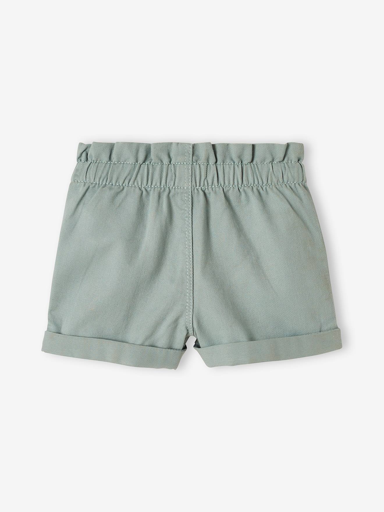 Shorts with Elasticated Waistband, for Babies - green medium solid, Baby