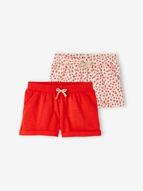 Girls-Pack of 2 Shorts in Jersey Knit for Girls