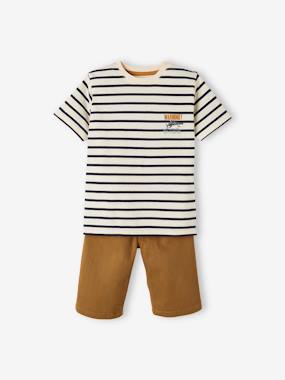 Boys-Outfits-Striped T-Shirt & Bermuda Shorts Combo for Boys