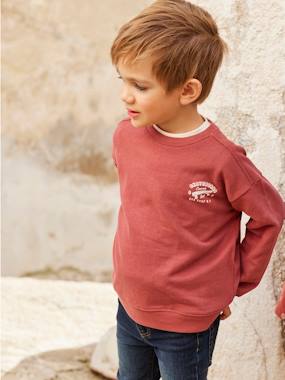Boys-Cardigans, Jumpers & Sweatshirts-Sweatshirts & Hoodies-Sweatshirt with Chest Motif for Boys