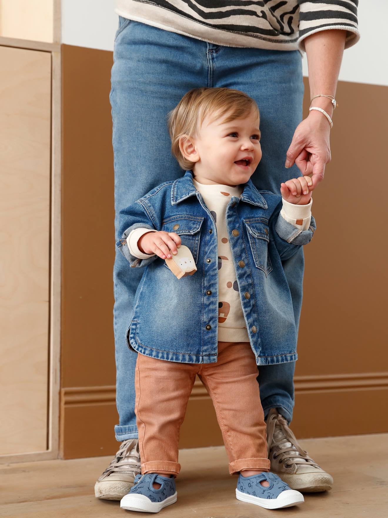 Denim Jacket for Babies - blue medium solid