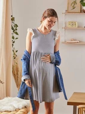 Vêtements de grossesse-Robe-Robe courte sans manches grossesse et allaitement