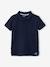 Set of 2 Piqué Knit Polo Shirts for Boys BLUE DARK TWO COLOR/MULTICOL+BROWN DARK 2 COLOR/MULTICOL - vertbaudet enfant 