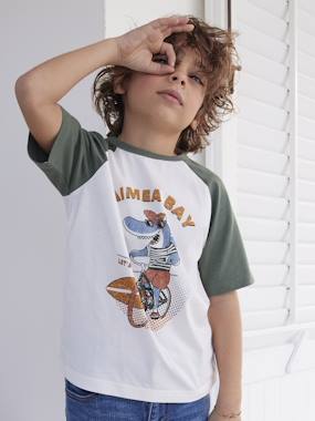 -Short Sleeve T-Shirt with Graphic Motifs for Boys