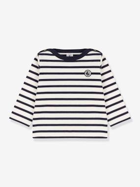 Baby-T-shirts & Roll Neck T-Shirts-T-shirts-Long Sleeve Striped Jumper in Organic Cotton for Babies, by PETIT BATEAU