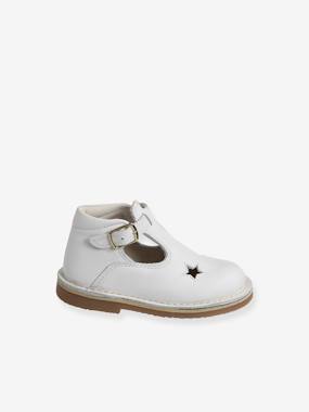 Shoes-Baby Footwear-Unisex T-Strap Shoes in Leather for Babies