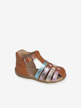 Shoes-Closed Leather Sandals for Baby Girls