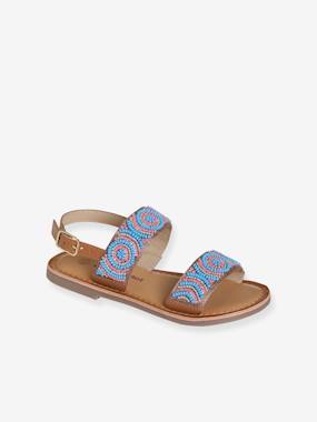 Shoes-Sandals in Beaded Textile for Girls