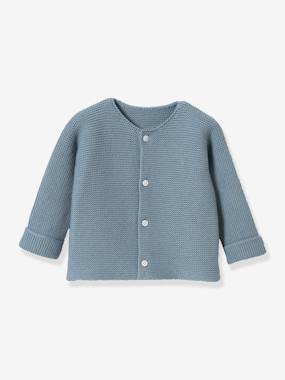 Baby-Jumpers, Cardigans & Sweaters-Cardigans-Baby's cardigan in wool and organic cotton