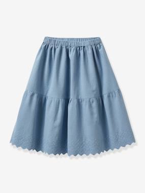 -Embroidered Full Skirt for Girls, by CYRILLUS