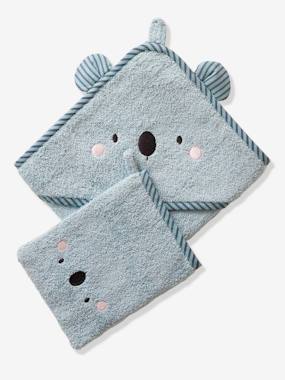 Baby Hooded Bath Cape With Embroidered Animals  - vertbaudet enfant