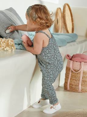 -Fleece Jumpsuit & Hairband Set for Baby Girls