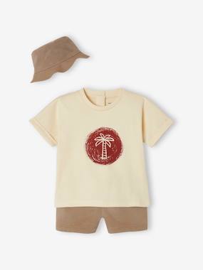 Baby-Shorts-T-Shirt, Shorts & Bucket Hat Ensemble for Babies