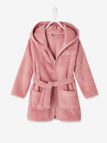 Peignoir de bain à capuche enfant BEIGE+BLEU DENIM+BLEU GRIS+CORAIL+parme+VERT BLEUTE+VERT FONCE - vertbaudet enfant 