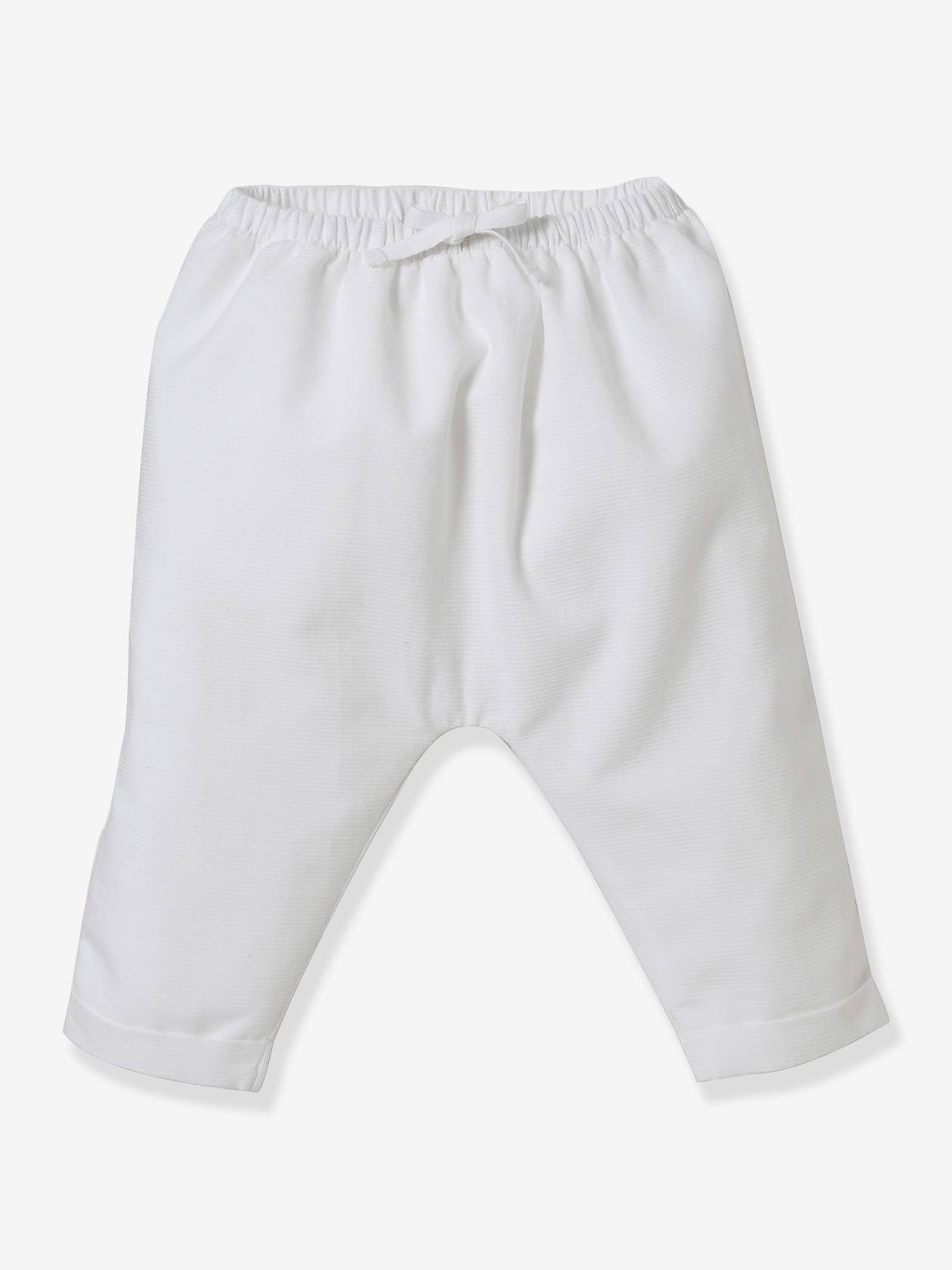 Baby's cotton piqué harem pants - white 