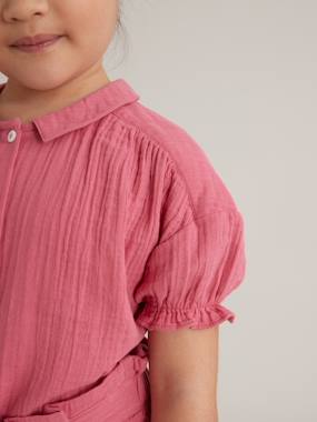 -Cotton Gauze Blouse for Girls, by CYRILLUS