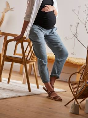-Maternity Trousers in Cotton Gauze