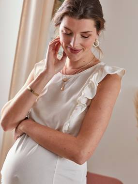 Maternity-Nursing Clothes-Sleeveless Ruffled Top, Maternity & Nursing Special