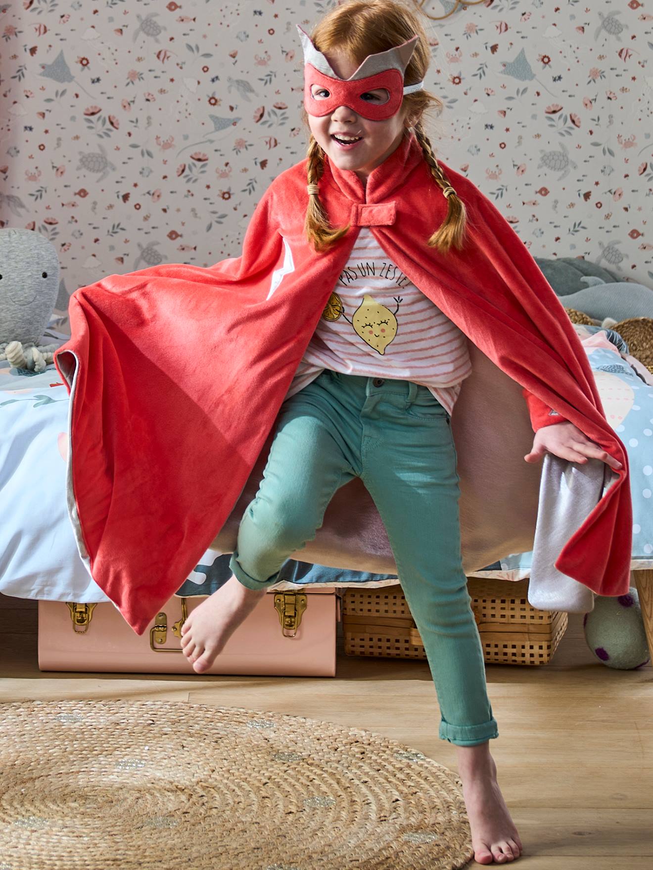 Panoplie déguisement réversible Super héros fille - multicolore, Jouet