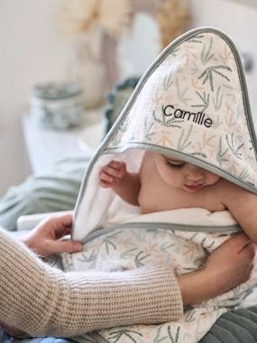 Baby-Bath Cape for Babies, in Cotton Gauze, Under the Ocean