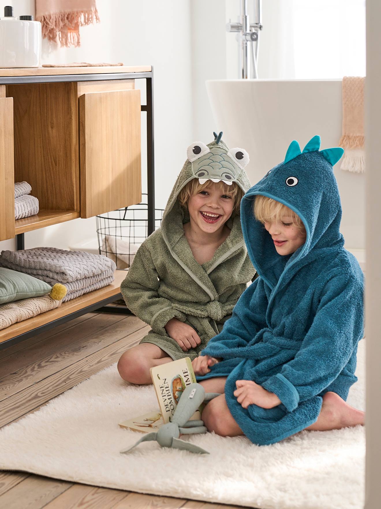 Happy childhood Infant Toddler Boys Girls Hooded Bathrobe Adorable Dinosaur Design Kids Favori 