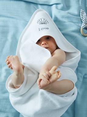 Baby-Bathrobes & bath capes-Bath Cape + Bath Mitt