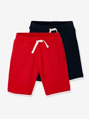 Sportwear-Pack of 2 Fleece Bermuda Shorts for Boys