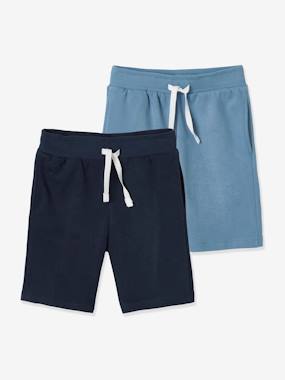 Sportwear-Pack of 2 Fleece Bermuda Shorts for Boys