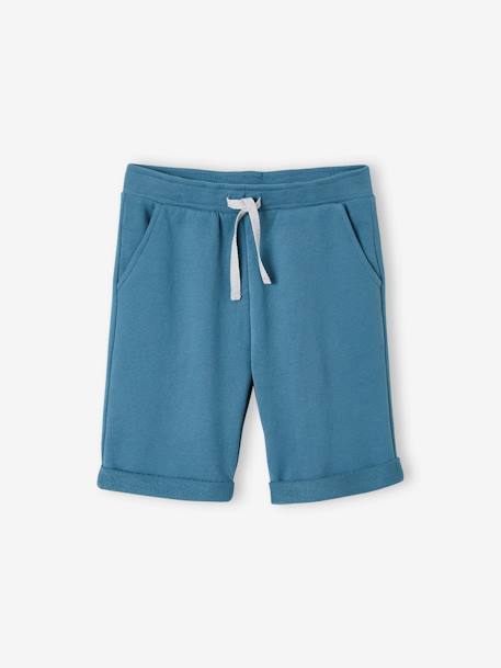 Boys' Fleece Bermuda Shorts BLUE MEDIUM SOLID WITH DESIGN+Dark Blue+Dark Red+Grey+GREY DARK SOLID WITH DESIGN - vertbaudet enfant 