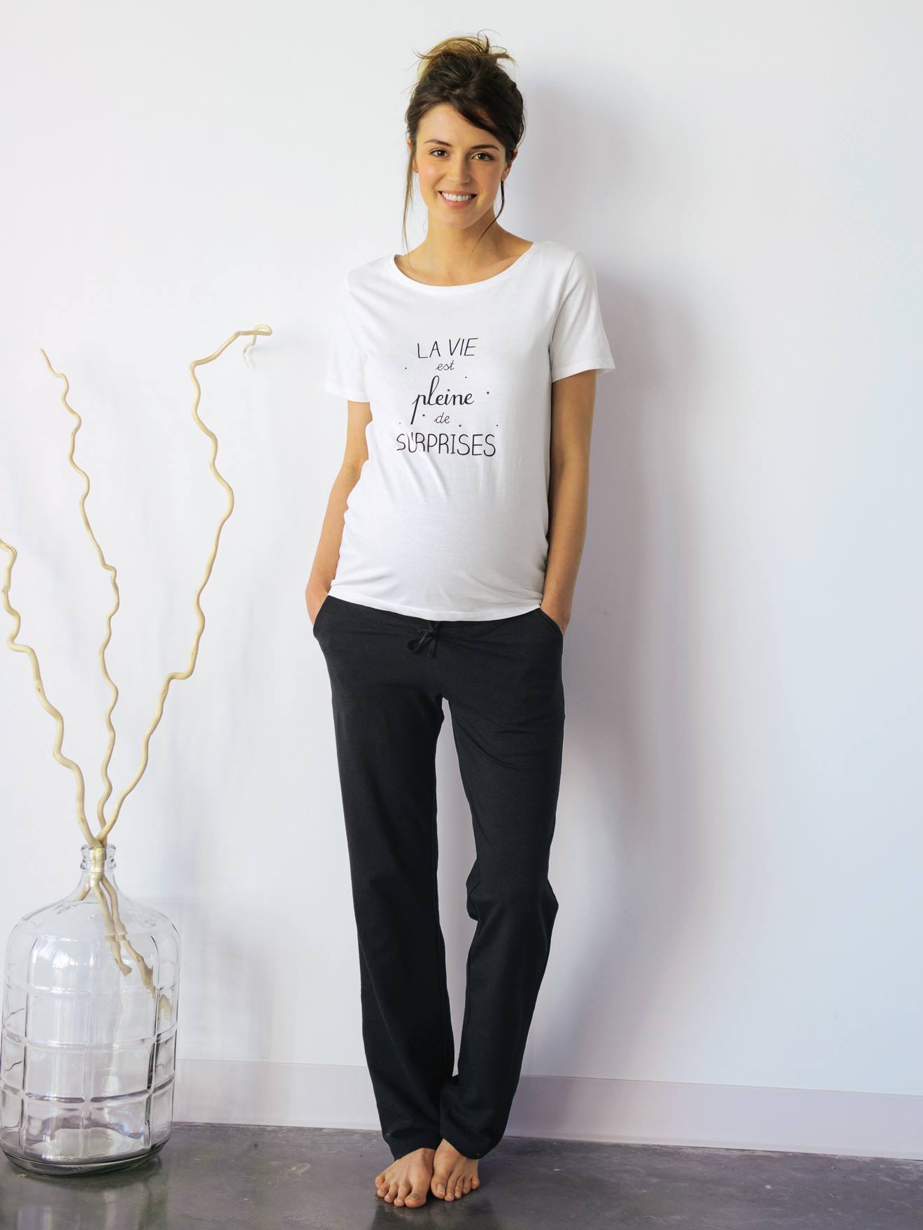 Gowjog Pantalon De Grossesse Jogging Femme - Pantalon Yoga Stretch Taille Haute Confortable