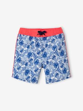 -Swim Shorts with Foliage Print, for Boys