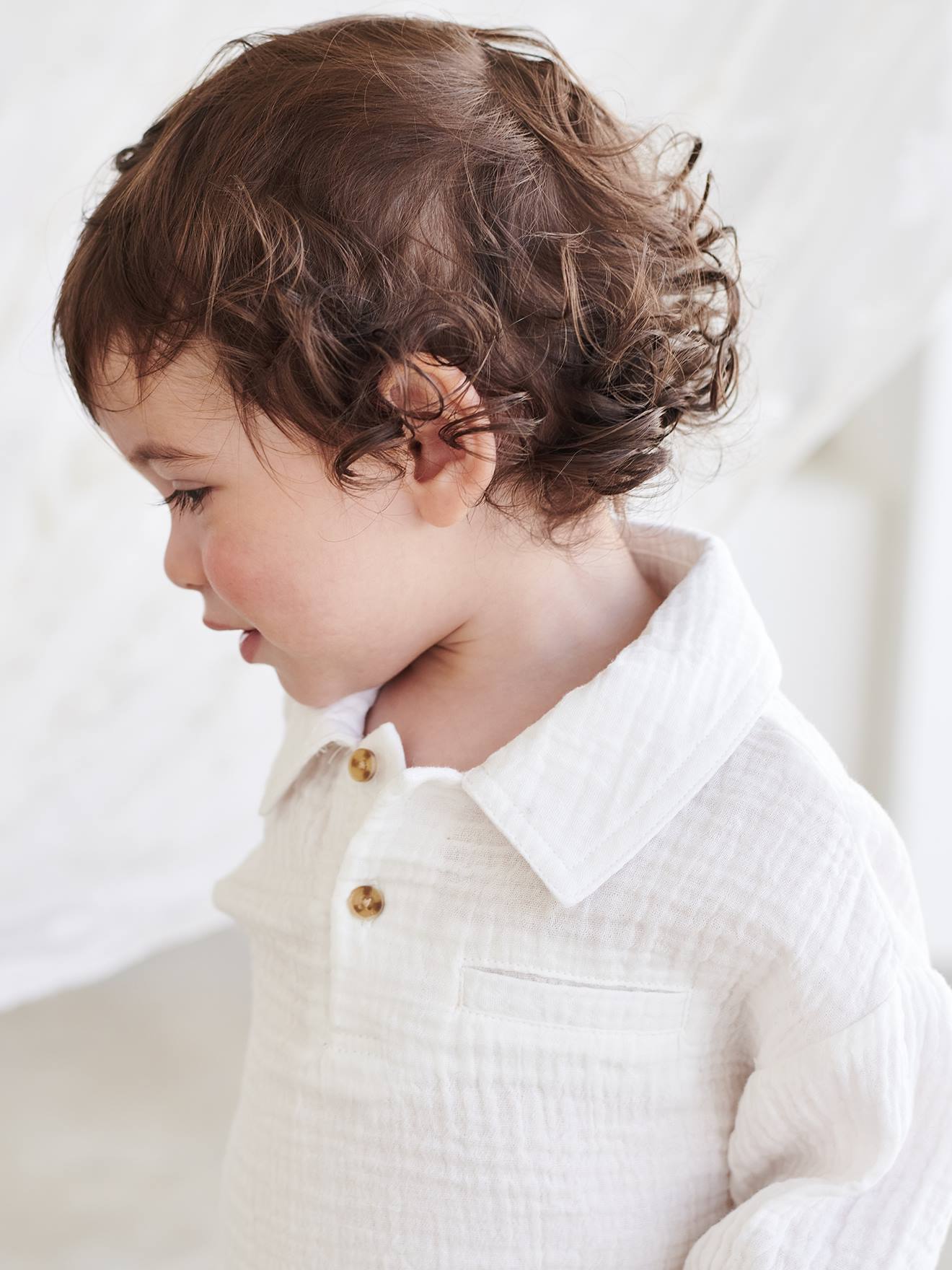 Special Occasion Outfit: Striped Trousers & Shirt, for Babies - white light  solid, Baby