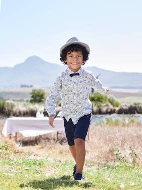 Boys-Bermuda Shorts in Cotton/Linen for Boys