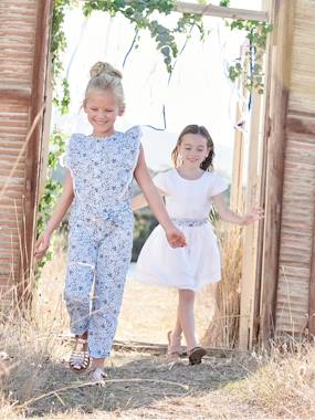 Girls-Dungarees & Playsuits-Ruffled Jumpsuit for Girls
