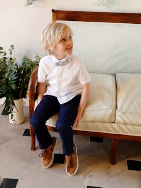 Pantalon garçon cérémonie chino en coton/lin  - vertbaudet enfant