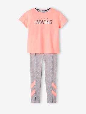 Girls-Outfits-3-Piece Sports Combo, Crop Top + Leggings + T-Shirt for Girls