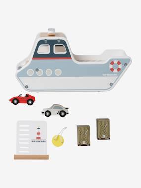 Toys-Playsets-Cars & Trains-Container Ship in FSC® Wood