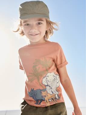 Boys-T-Shirt with Jungle Animals Motif for Boys