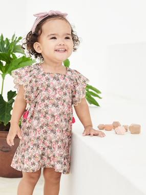 Dress with Butterfly Sleeves for Babies  - vertbaudet enfant