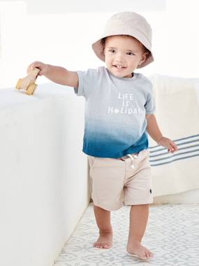 Baby-Shorts-Tie-Dye T-Shirt, Shorts and Bucket Hat Ensemble for Babies
