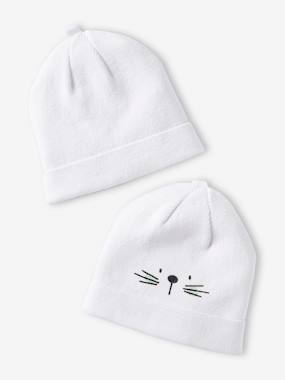 Baby-Accessories-Hats-Pack of 2 Beanies in Organic Cotton for Babies