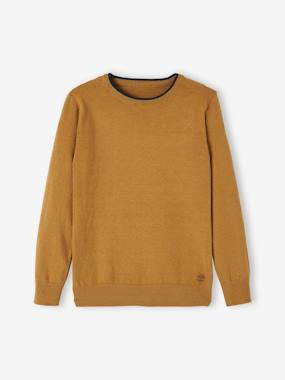 -Pull couleur col rond Basics garçon