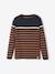 Sailor-Style Striped Jumper for Boys BROWN MEDIUM STRIPED+ecru+green+GREEN MEDIUM SOLID WITH DESIG - vertbaudet enfant 