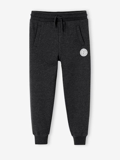 Fleece Joggers for Boys black+BLACK DARK MIXED COLOR+BLUE DARK MIXED COLOR+BLUE DARK SOLID WITH DESIGN+fir green+GREY MEDIUM MIXED COLOR+hazel+red+YELLOW MEDIUM SOLID WTH DESIGN - vertbaudet enfant 