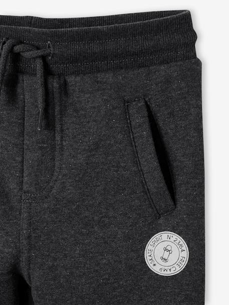 Pantalon jogging Basics garçon en molleton dark bleu ardoise+gris moyen chiné+marine chiné+noir+noir chiné+noisette+ocre+rouge+vert sapin - vertbaudet enfant 