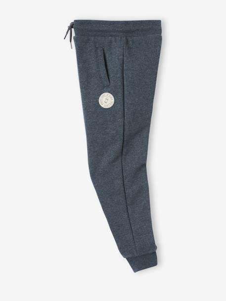 Pantalon jogging Basics garçon en molleton dark bleu ardoise+gris moyen chiné+marine chiné+noir+noir chiné+noisette+ocre+rouge+vert sapin - vertbaudet enfant 