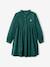 Corduroy Dress with Frilled Collar for Girls BROWN MEDIUM SOLID+GREEN MEDIUM SOLID - vertbaudet enfant 